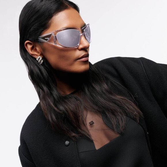 🕶️ New Givenchy GV40051I 26C Sunglasses - Transparent Frame, Grey Lenses - Picture 1 of 10